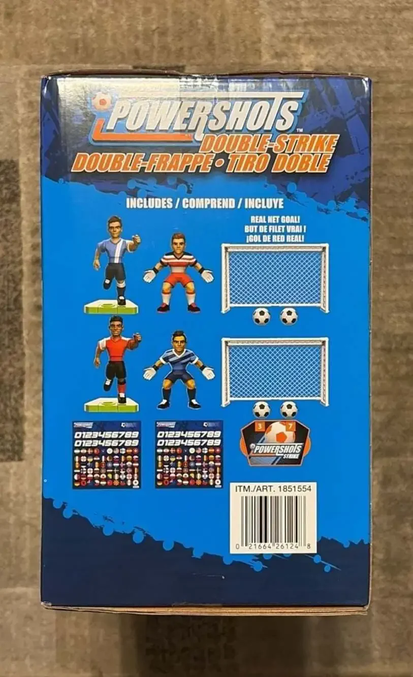 PowerShots Double-Strike Mini Soccer Game Set w/ 4 Figures & 2 Goals New